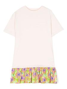 Palm Angels Kids платье с короткими рукавами и принтом, розовый