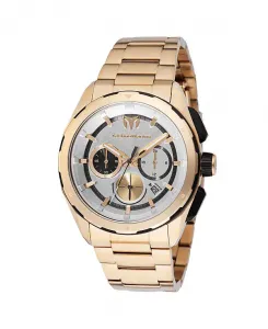 Мужские кварцевые часы tm-318093 Ocean с серебристым циферблатом Technomarine, gold