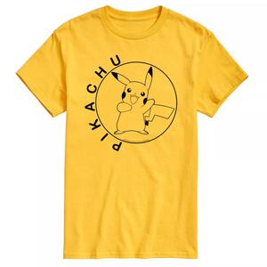 Мужская футболка с круглым вырезом Pokemon Pika Licensed Character