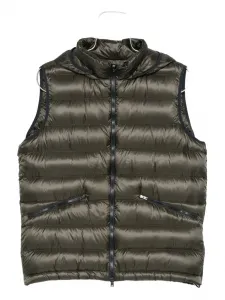 Стеганый жилет с капюшоном Herno, зеленый