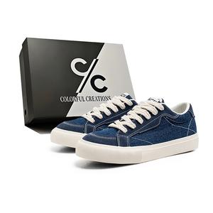 Нескользящие, износостойкие, дышащие, увеличивающие рост низкие мужские кроссовки для скейтбординга Colorful Creations, Denim Blue
