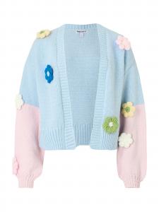 PIECES Кардиган 'PCJenner' вязаный в цветах небесно-голубой, темно-синий