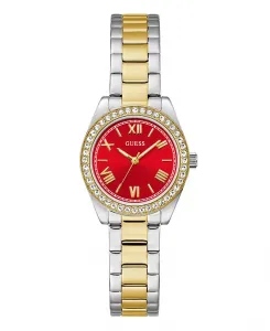 Женские двухцветные аналоговые часы, 30 мм Guess, 2-tone