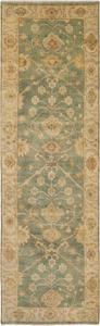 Ковер-дорожка SAFAVIEH, 92 x 305 см, Oushak Collection, Medium Blue & Green, ручной вязки, традиционный восточный из шерсти, идеален для помещений с высокой проходимостью в гостиной, спальне (OSH117A)