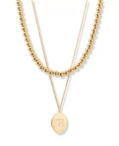 Позолоченный комплект из ожерелий с инициалами в форме овала Brook & York, gold-b