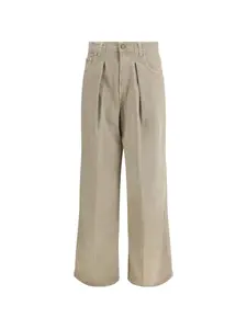 Джинсы-клеш с плиссировкой Haikure, бежевый