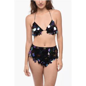 Комплект бикини с высокой талией, расшитый пайетками Oséree, Black