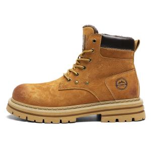 Коллекция зимних тактических ботинок короткие ботинки мартенсы Unisex SNOW FLYING, светло-коричневый коричневый, Stud Fleece-Lined[Suggestion: Size Small One Size Smaller]