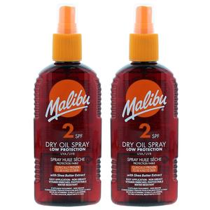 Масло для загара Malibu Dry Oil Spray SPF2 200 мл x2 шт.