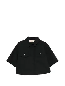 Укороченный топ с карманом Elisabetta Franchi La Mia Bambina, черный