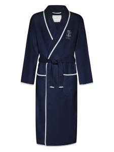 Brunello Cucinelli халат с вышитым логотипом, синий