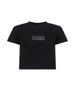 Черная футболка с фирменными цифрами. Mm6 Maison Margiela, черный