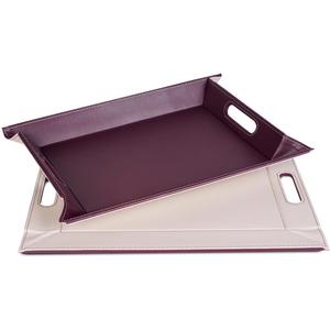 Поднос свободной формы DUO, двухцветный переворачиваемый поднос, поднос и набор для стола в одном, двусторонний с двойной функцией, легко ухаживать и можно компактно хранить Freeform, Pflaume, elfenbeinfarben