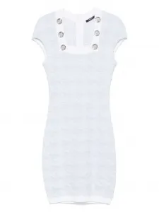 Твидовое платье мини BALMAIN, синий