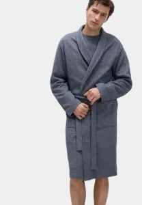 Халат из чистой вафельной ткани Marks & Spencer, Blue Marl