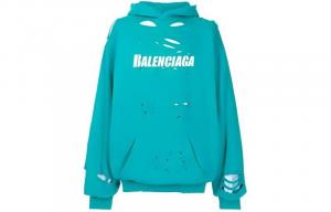 Капс Destroyed Hoodie Balenciaga, голубой