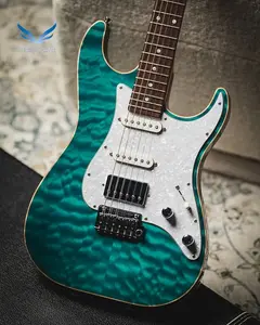 Schecter USA Custom Shop Sunset Custom SSH QMT-Бора-Бора с грифом из розового дерева, белая перламутровая накладка