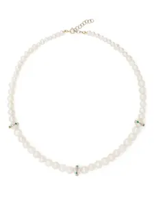 Колье Chelsea N°2 из желтого золота с жемчугом и бриллиантами Pascale Monvoisin, белый