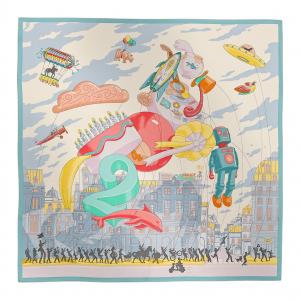 Шёлковый шарф HERMES Многоцветный