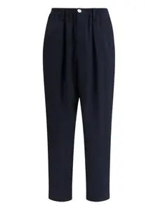 Брюки из шерсти с защипами Marni, синий
