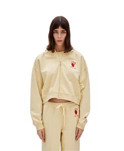 Женская хлопковая толстовка с капюшоном на молнии и эффектом потертости PCFG, Beige