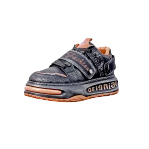 Мужские повседневные низкие туфли UCOC x Banas, Black Orange