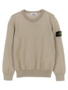 Свитер с нашивкой-логотипом Stone Island Junior, бежевый