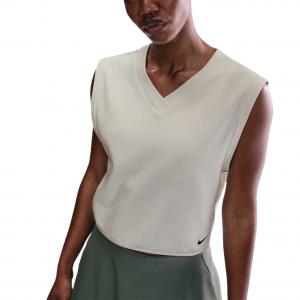 Женский жилет для гольфа с V-образным вырезом Nike, экрю