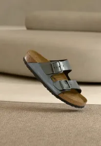 Аризона bf n обычные сандалии Birkenstock, Metallic Black