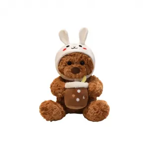 Плюшевая игрушка Cartoon Creative Transformation Milk Tea Bear высотой 22см/32см Bitter purchase