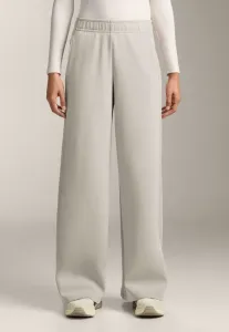 Широкие прямые брюки с боковой ребристой отделкой и начесом из модала. Oysho, Mottled Beige