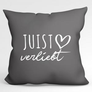 УРАА! Подушка Juist in love Декоративный чехол на подушку без наполнителя Steel Grey с названием любимого острова Hellweg Druckerei