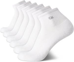 Мужские носки Calvin Klein High Quarter - 6 пар дышащих мягких амортизирующих мини-носков для мужчин (размер обуви: 7-12), Pure White
