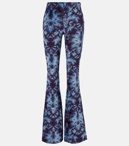 Принтованные брюки-клёш с высокой талией Etro, Var. Multicolor F.Do Blu
