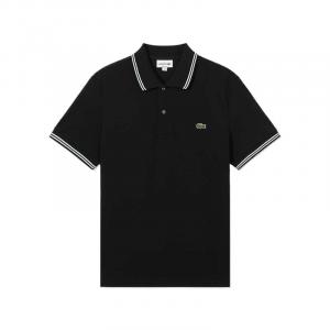 Поло с отделкой LACOSTE, черный