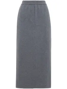 Юбка миди с эластичным поясом Brunello Cucinelli, серый