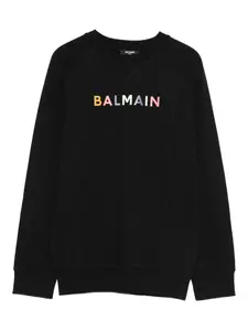Толстовка с логотипом Balmain Kids, черный