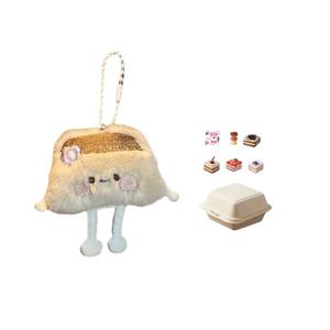 Очаровательный плюшевый кулон с суши, пельменями и баоцзы высотой 12см Dolls and bears dance, Wagyu Sushi Pendant+Cake Box+Random Sticker