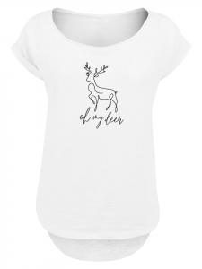 Длинная футболка с изображением зимнего рождественского оленя белого цвета F4NT4STIC