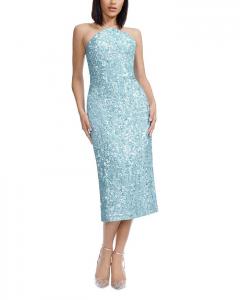 Платье Etta с пайетками на бретелях Dress the Population, синий