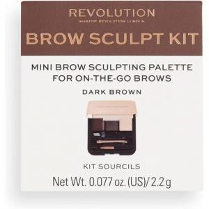 Brow Sculpt Kit Темно-коричневая палитра для бровей, 2,2 г, Makeup Revolution