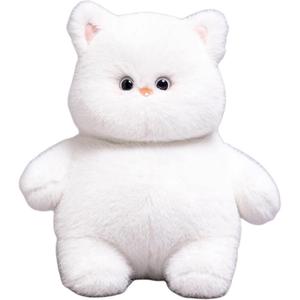 Очаровательный котенок, совместимый с куклами для детей от 3 лет, плюшевая кукла, высота 37 см QICAIYANG, белый