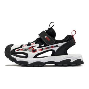 ERKE KIDS Прочные дышащие детские сандалии black white red для подростков
