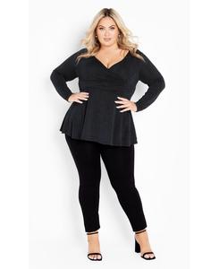 Женский гламурный топ с баской AVENUE, Midnight