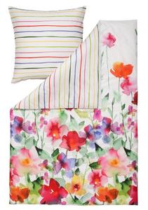 Двустороннее сатиновое постельное белье Estella Mako акварель многоцветное, ВЫБОР РАЗМЕРА: 135х200 см + 80х80 см