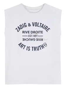Топ с графическим принтом Zadig & Voltaire Kids, белый