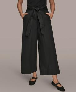 Женские укороченные брюки с высокой посадкой и поясом Donna Karan Weekend, Black