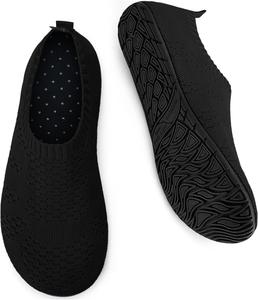 Водонепроницаемая обувь WateLves для женщин и мужчин, дорожные тапочки, носки, домашние тапочки, быстросохнущие аква-носки для пляжа, черный