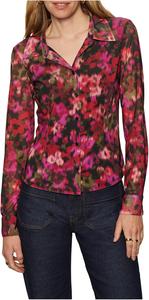 Женская облегающая сетчатая рубашка на пуговицах Sanctuary, Berry Glow