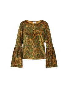 Женская блузка желтого цвета с разноцветными вставками usha FESTIVAL